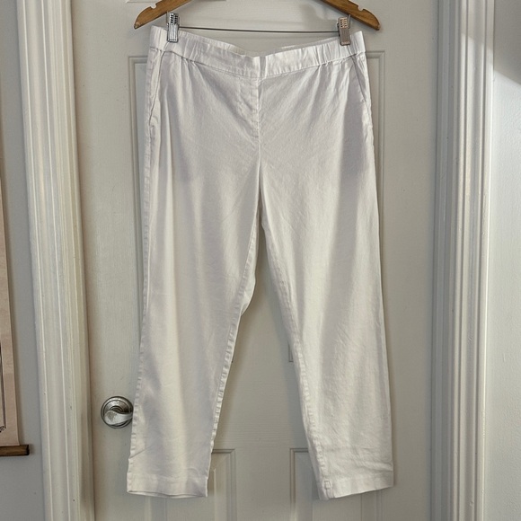 J. Jill linen stretch white crop trouser medium - Picture 1 of 5